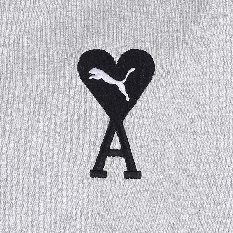 мужская серая футболка PUMA x AMI Graphic Tee 53407004 - цена, описание, фото 2